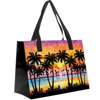 Bag - Palm Sunset 18 X13 X 9" P/P/Shopper