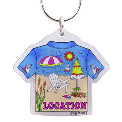Key Chain - Shirt Beach Umbrella Design
