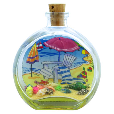 Sand Bottle - BEACH CHAIR DESIGN GLASS SAND BOTTLE
