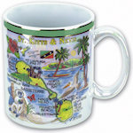 St Kitts & Nevis Map 12 OZ Mug